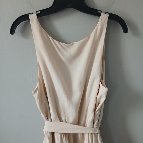 Amanda Uprichard Women's Dress NWT $264 Sz L Tiered Beige Sleeveless Lined Linen - Picture 13 of 16